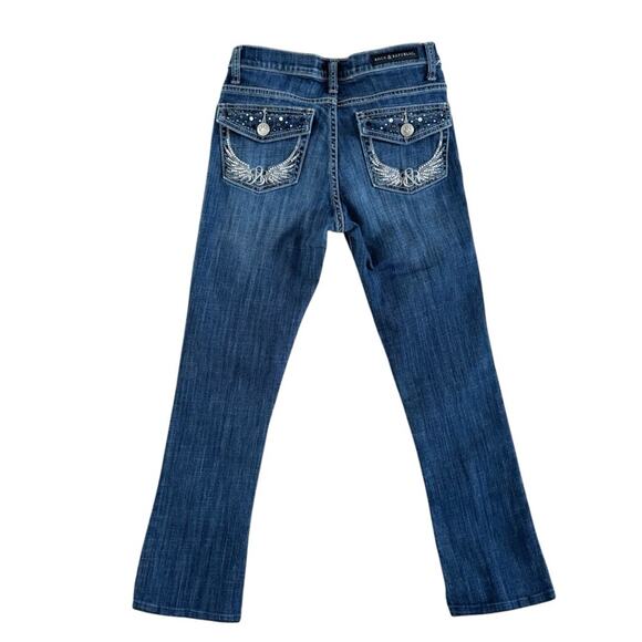 Rock & Republic Kasandra Jeans women sz 4 embellished Bootcut Moto Boho Edgy - Picture 1 of 13